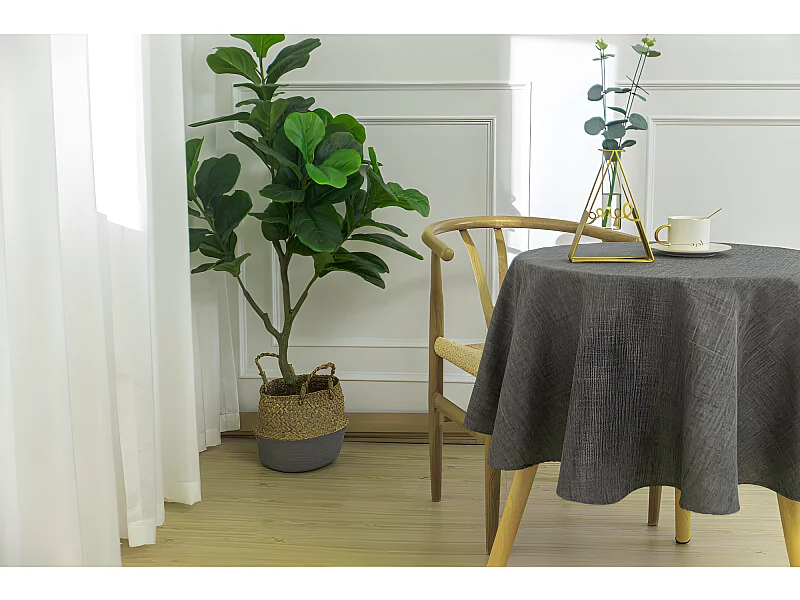 Nappe anti tache unie anthracite ronde 160 cm