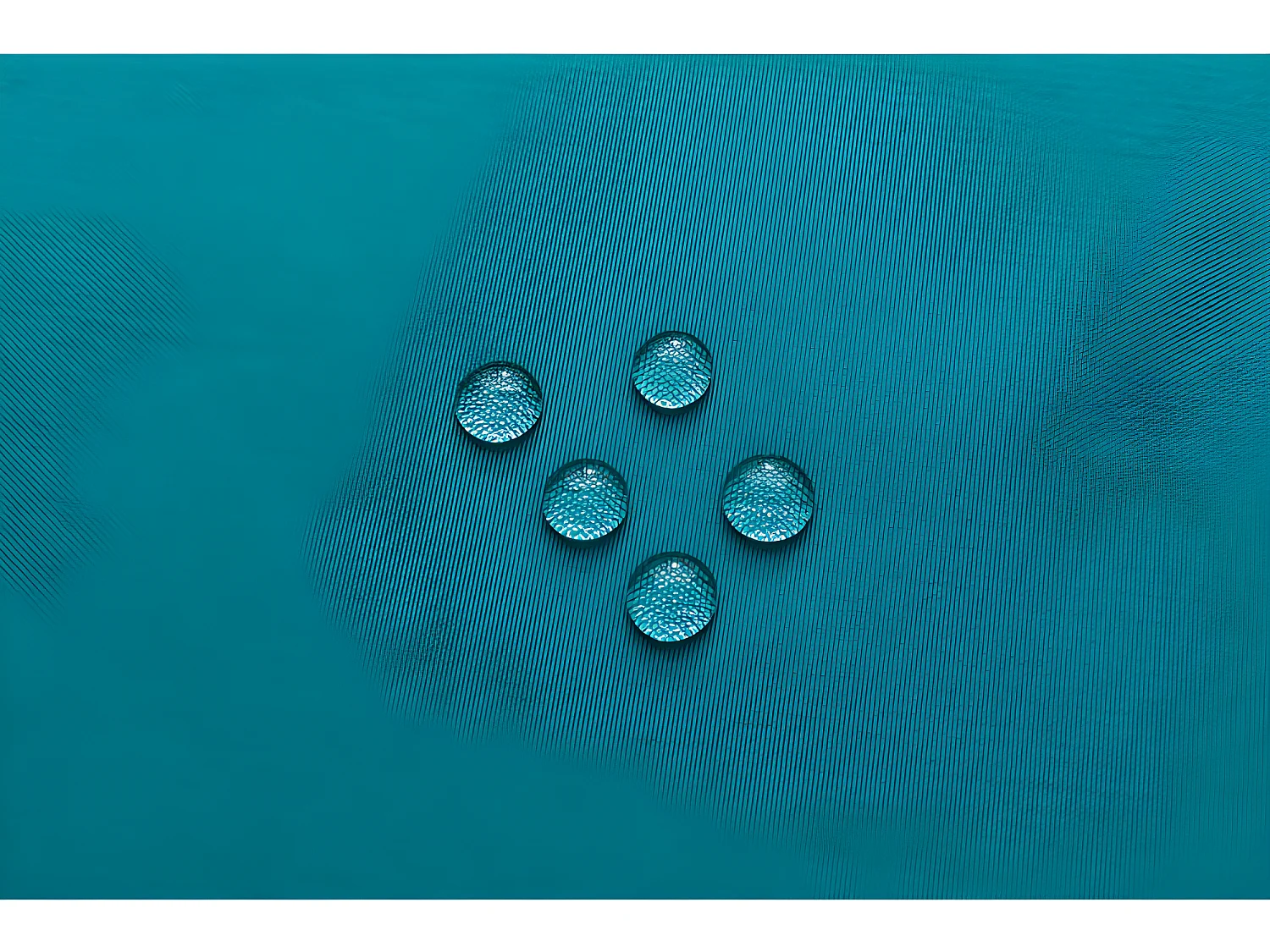 Nappe enduite avec traitement antitache Bleu Paon rectangulaire 145 x 240 cm