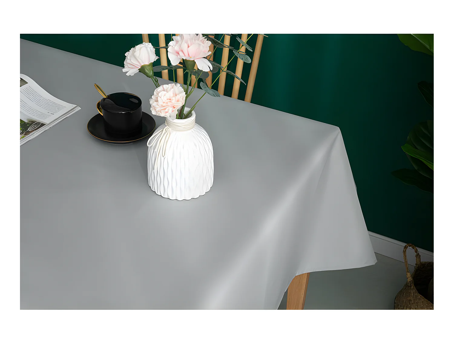 Nappe antitache unie Perle rectangulaire 145 x 240 cm