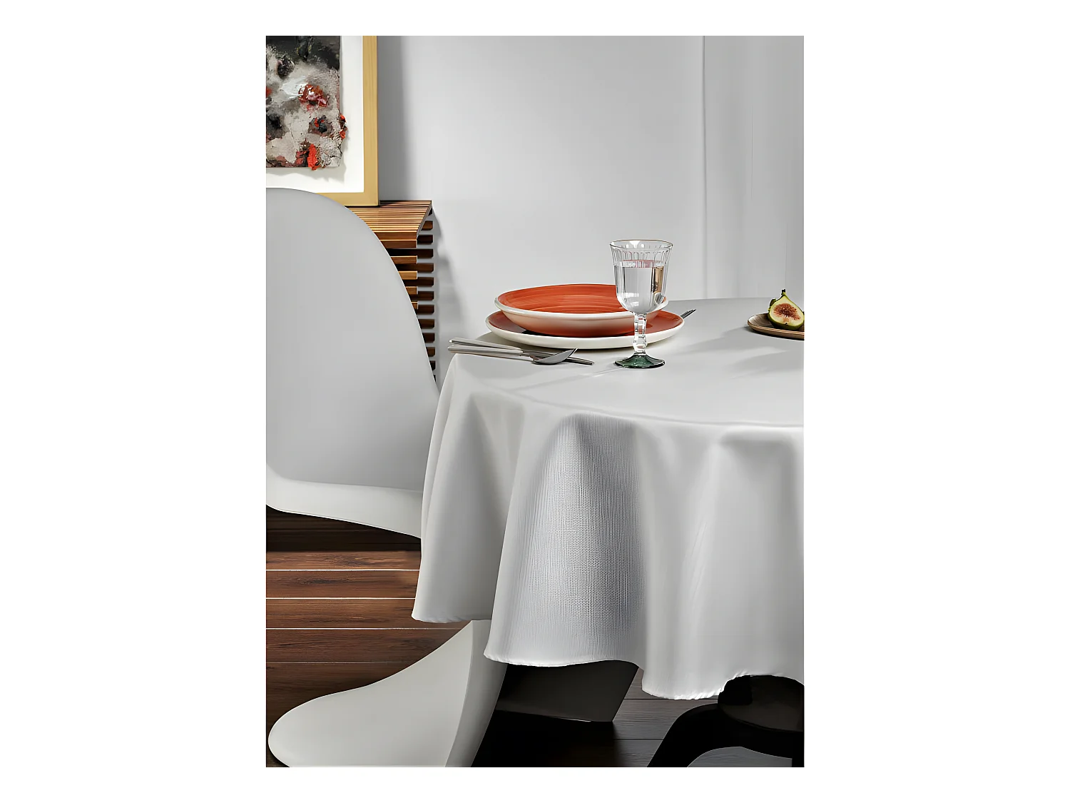 Nappe anti tache ronde "Paillettes" 160 cm (4 à 6 couverts)