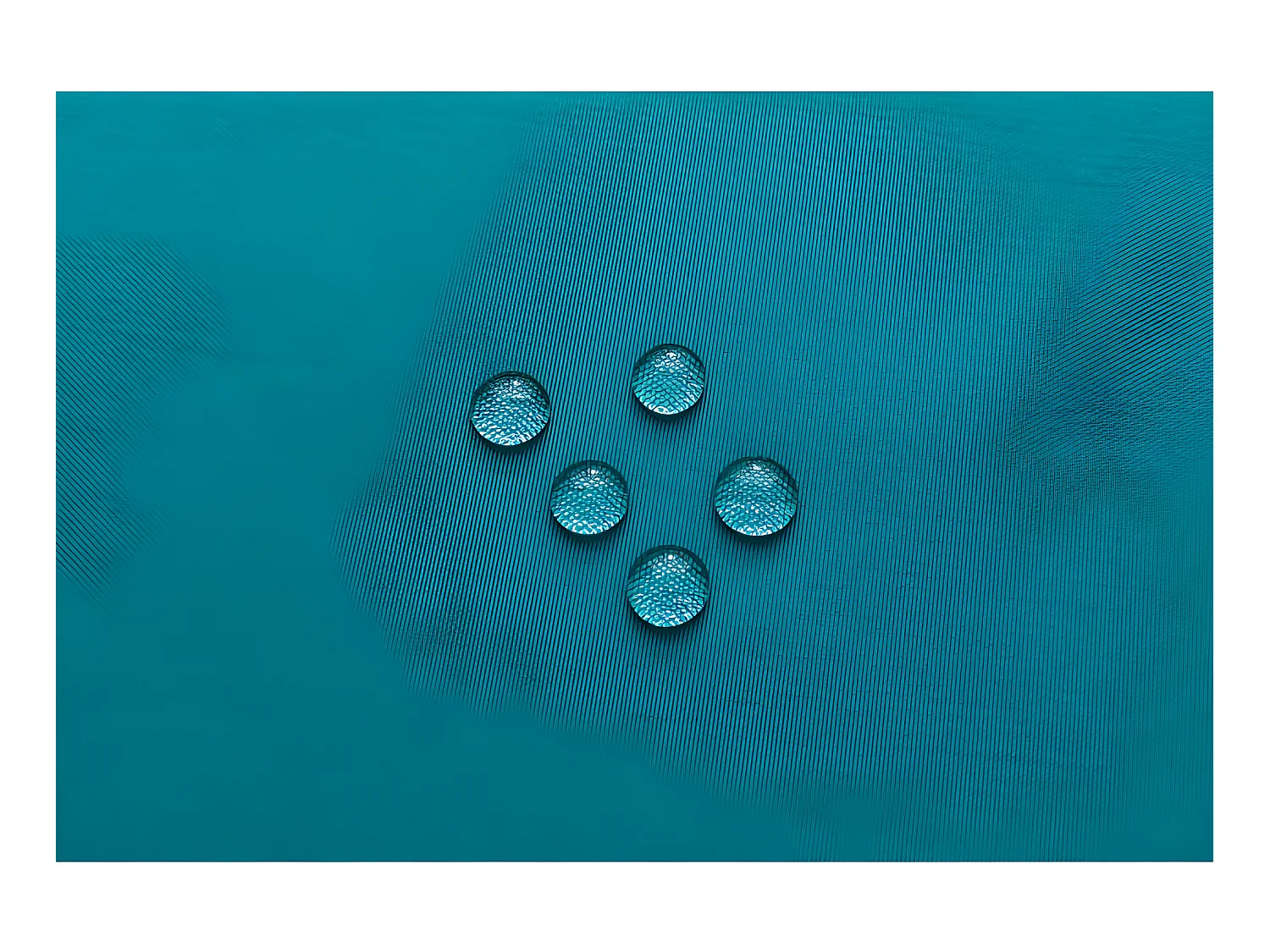 Nappe enduite avec traitement antitache Bleu Paon carrée 180 x 180 cm