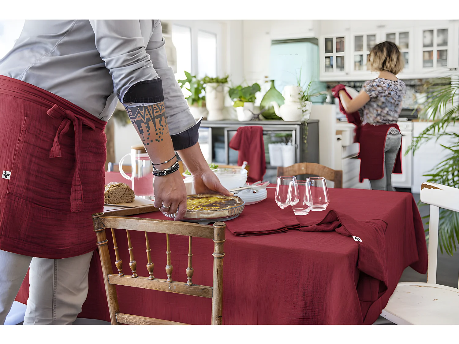 Nappe de table "Gaïa" 150 x 250 cm "Gaze de Coton"