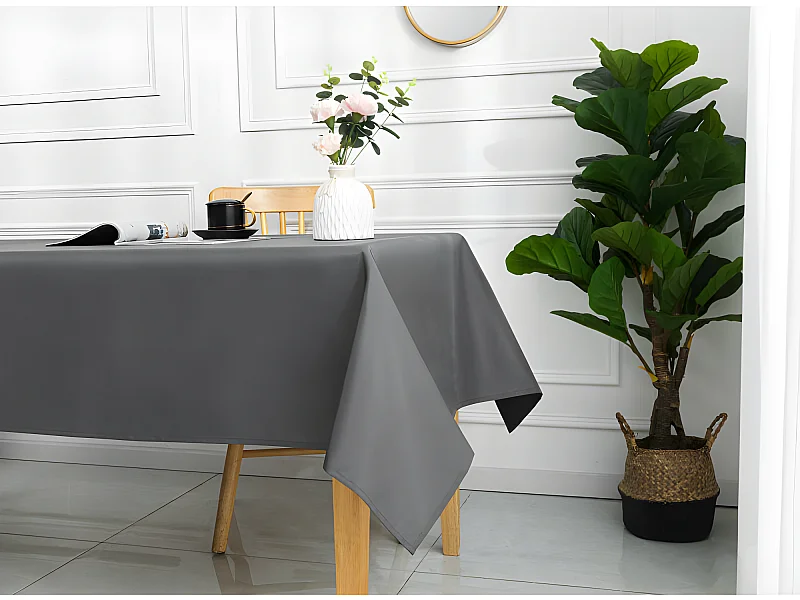 Nappe enduite avec traitement antitache Ardoise rectangulaire 145 x 240 cm