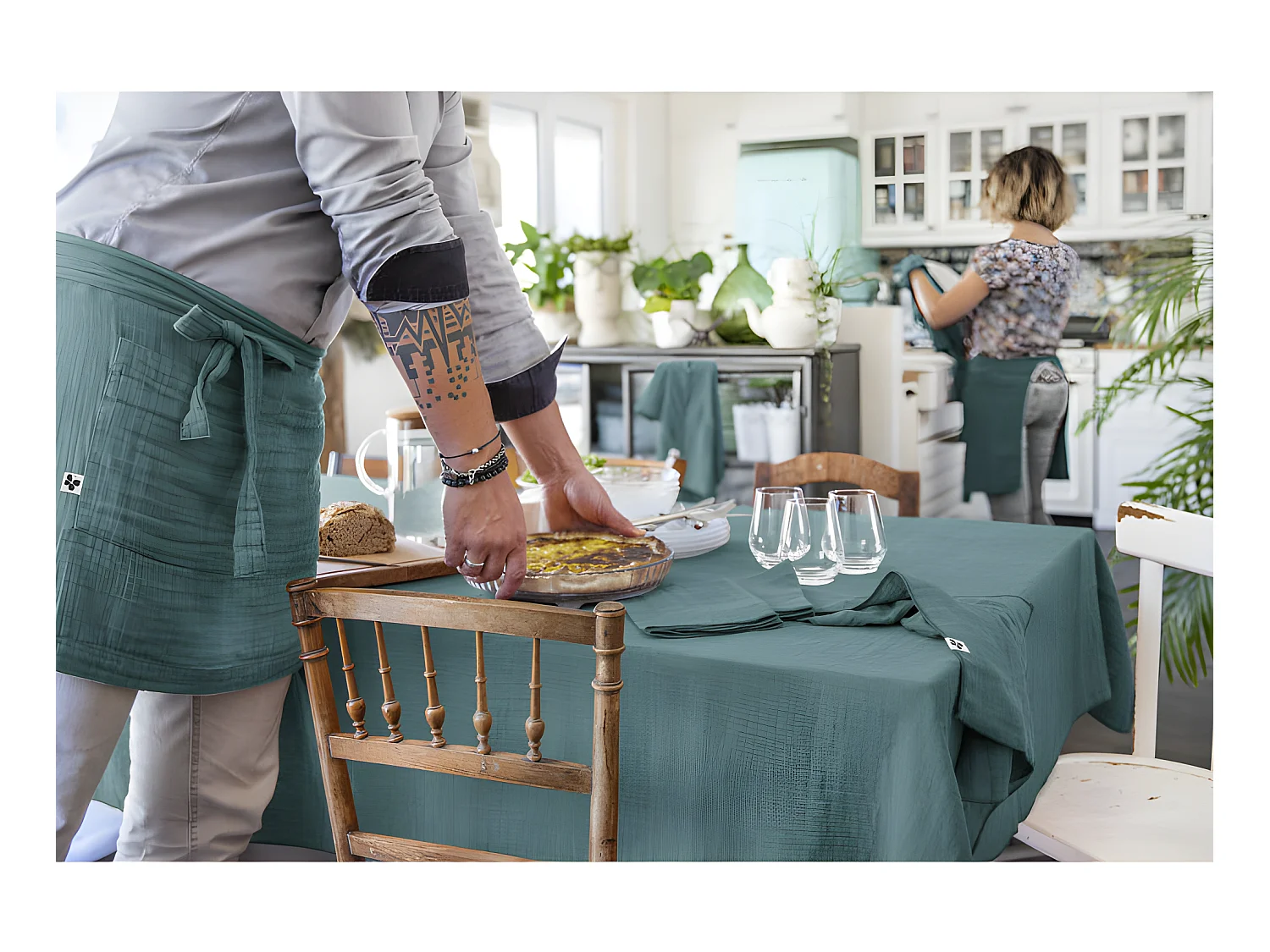 Nappe de table "Gaïa" 150 x 350 cm "Gaze de Coton"