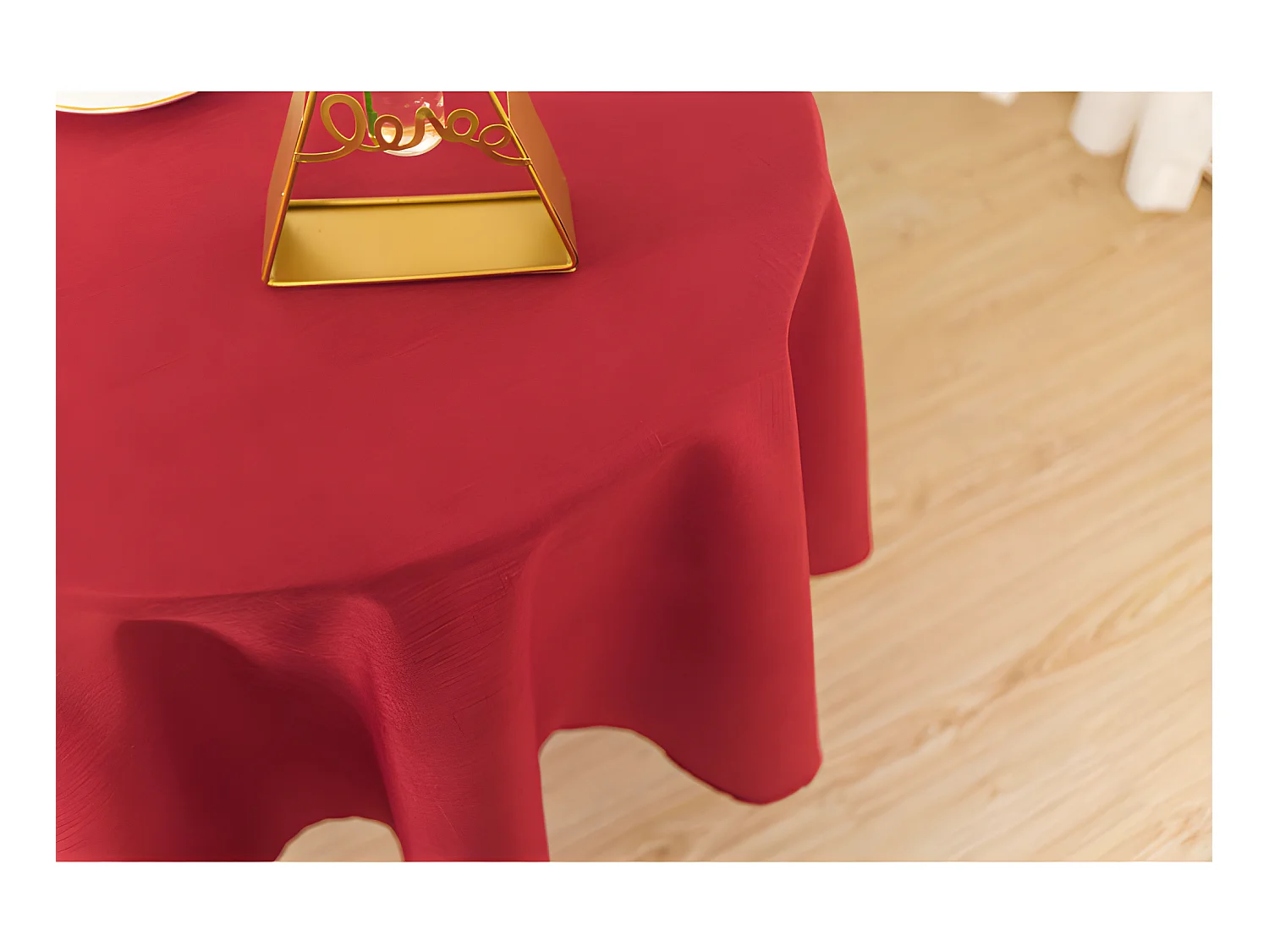 Nappe antitache unie rouge ronde 160 cm