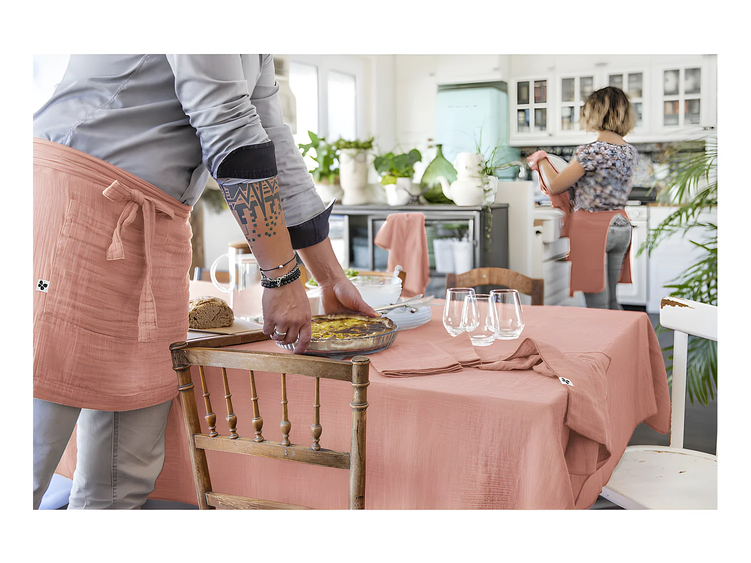 Nappe de table "Gaïa" 150 x 350 cm "Gaze de Coton"