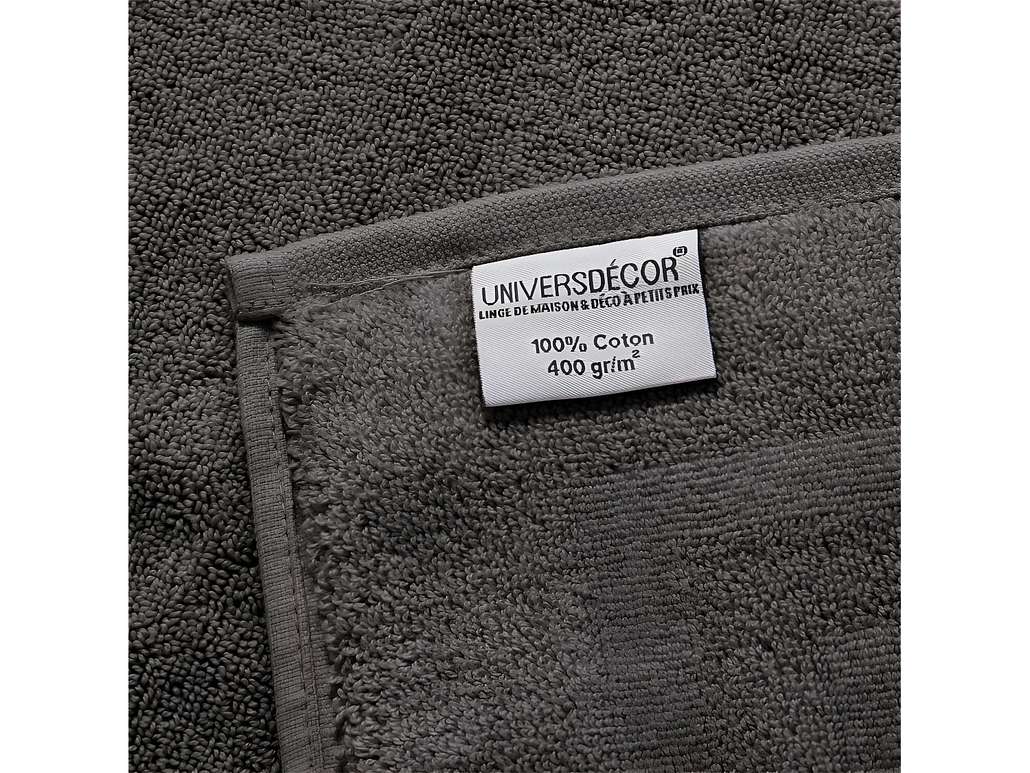 Pack complet éponge 10 pièces "Spa" salle de bain / 400 gr/m² - Couleur: "Spa" Anthracite