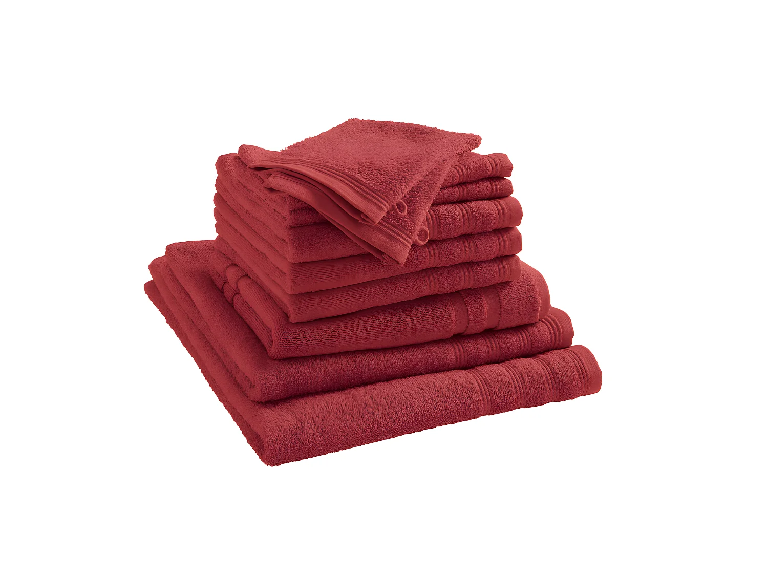 Pack complet éponge 10 pièces "Spa" salle de bain / 400 gr/m² - Couleur: "Spa" Cuivre