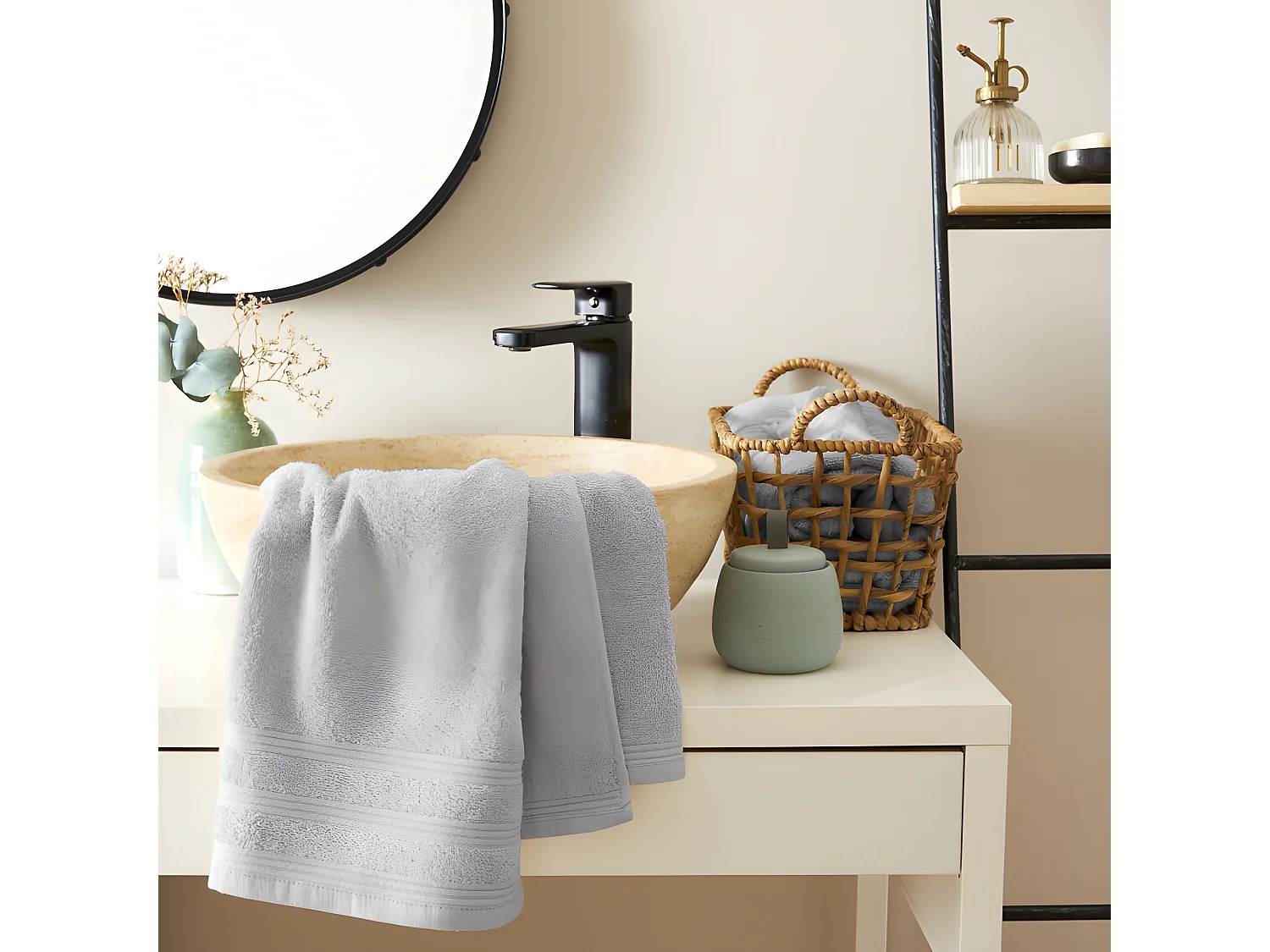 Serviette de toilette éponge "Spa" 50 x 100 cm / 400 gr/m² - Couleur: "Spa" Gris