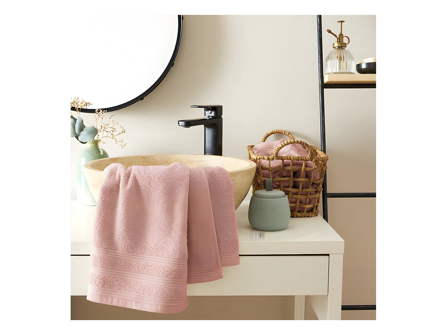 Serviette de toilette éponge "Spa" 50 x 100 cm / 400 gr/m² - Couleur: "Spa" Blush