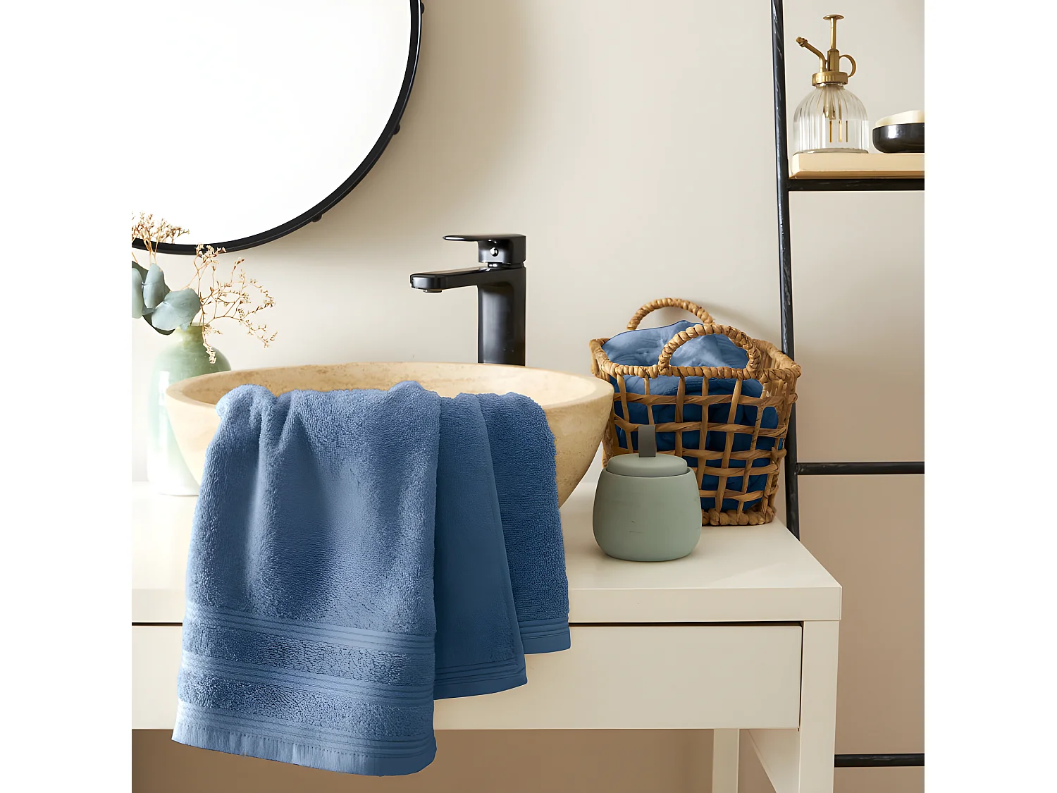 Serviette de toilette éponge "Spa" 50 x 100 cm / 400 gr/m² - Couleur: "Spa" Indigo