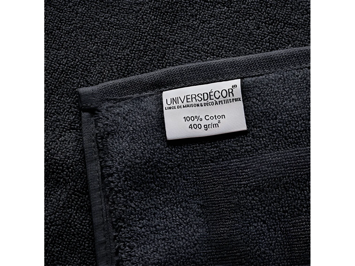 Pack complet éponge 10 pièces "Spa" salle de bain / 400 gr/m² - Couleur: "Spa" Noir