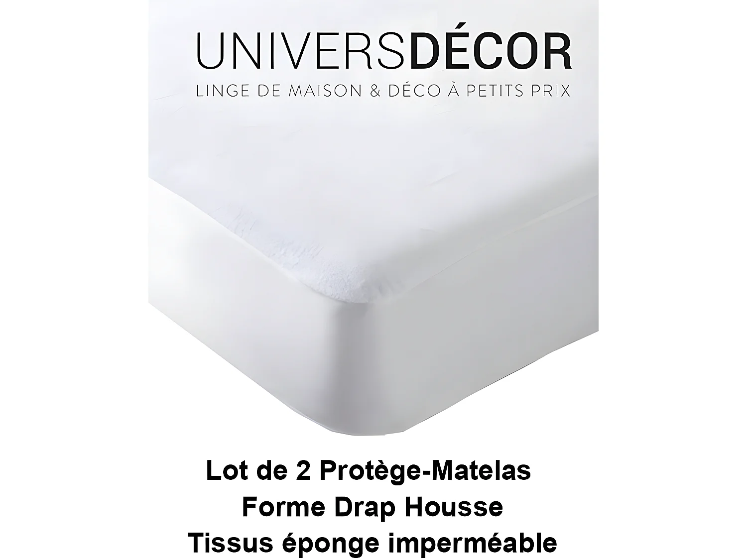 Lot de 2 protège matelas éponge imperméable anti-acariens 90 x 190 + 30 cm