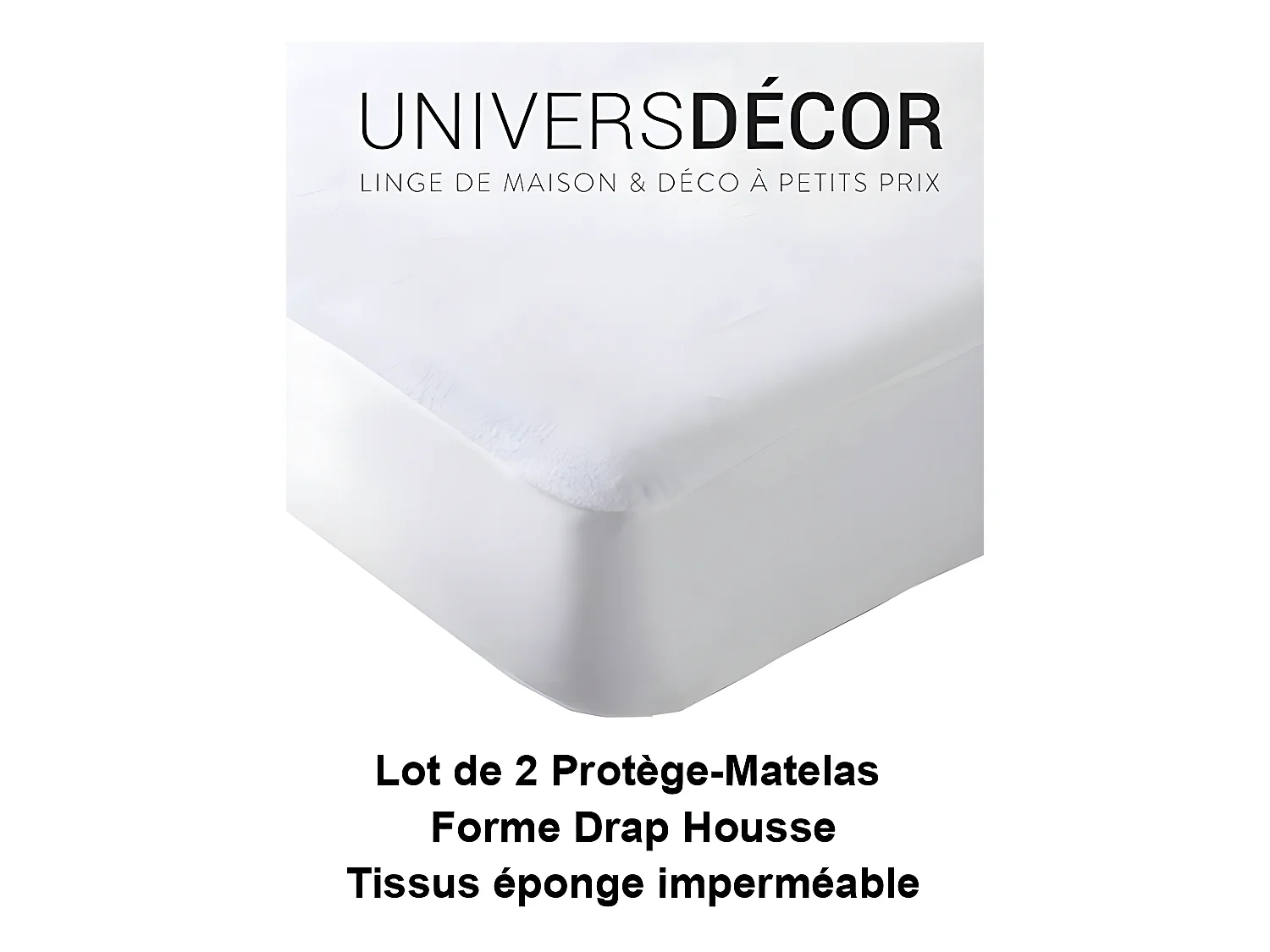 Lot de 2 protège matelas éponge imperméable anti-acariens 140 x 190 + 30 cm