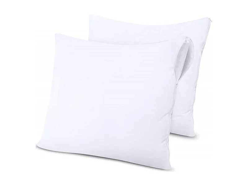 Lot de 2 protège oreiller éponge imperméable anti-acariens 63 x 63 cm