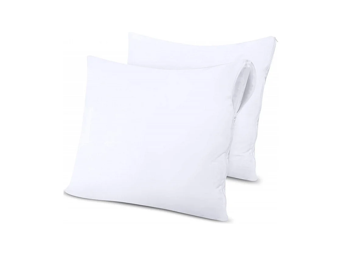 Lot de 2 protège oreiller éponge imperméable anti-acariens 63 x 63 cm