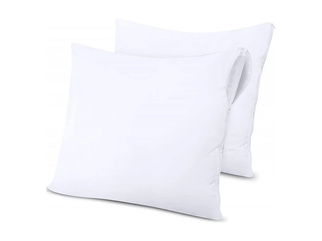 Lot de 2 protège oreiller éponge imperméable anti-acariens 63 x 63 cm