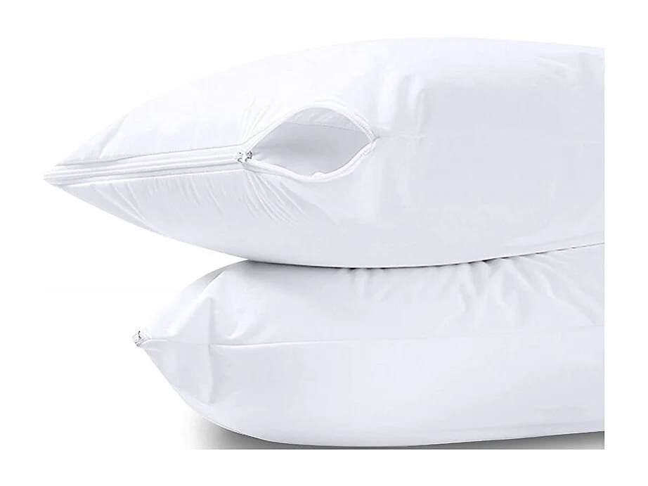 Lot de 2 protège oreiller éponge imperméable anti-acariens 63 x 63 cm