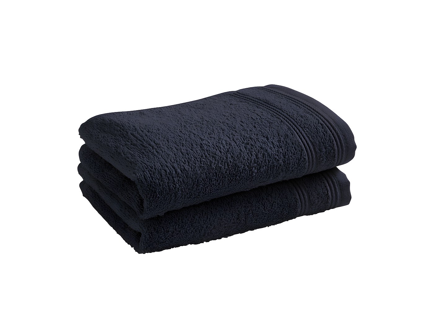 2 Serviettes Invité Spa 30x50cm - 400g/m² Coton - Bleu Nuit - Ultra Absorbantes