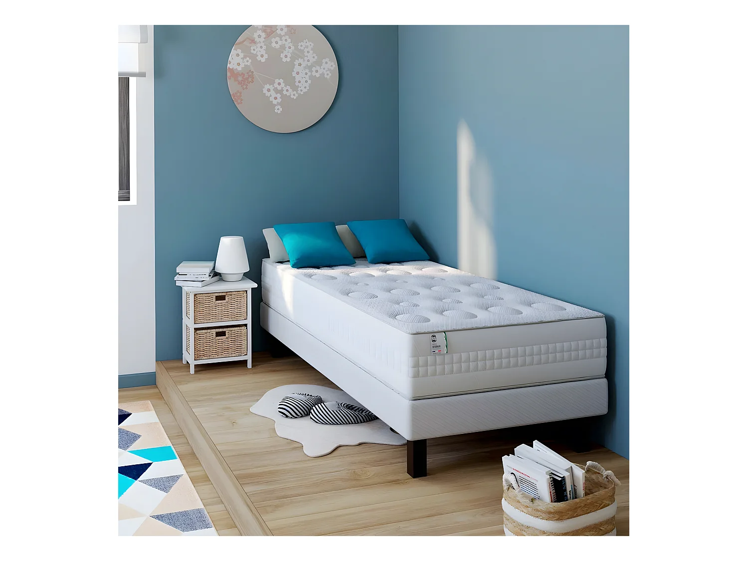 Oxygène-R - Matelas 100% ressorts, épaisseur 26cm, accueil moelleux - 90x190cm