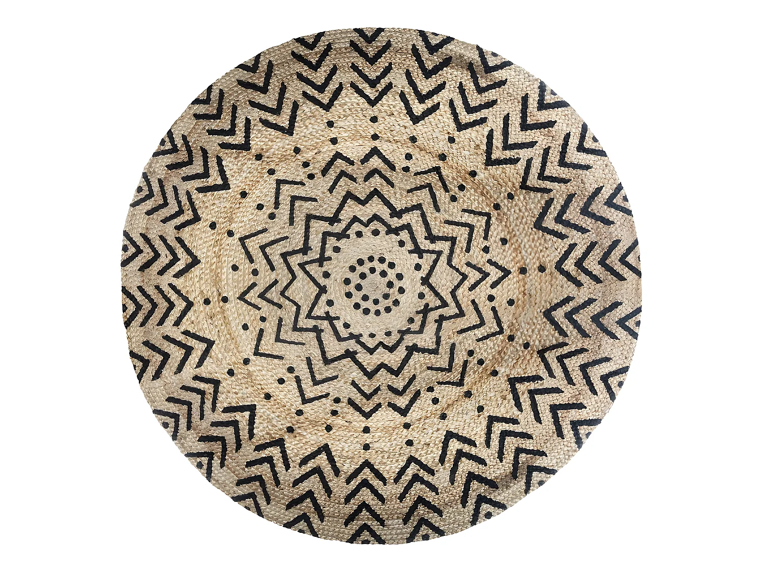 Tapis rond jute motif "Livin" diamètre 120 cm Atmosphera