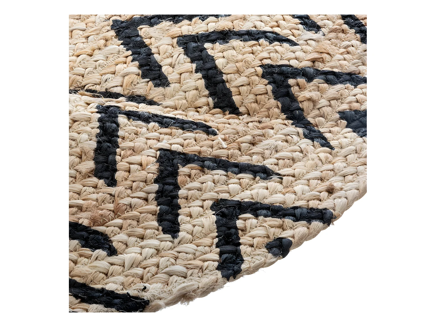 Tapis rond jute motif "Livin" diamètre 120 cm Atmosphera