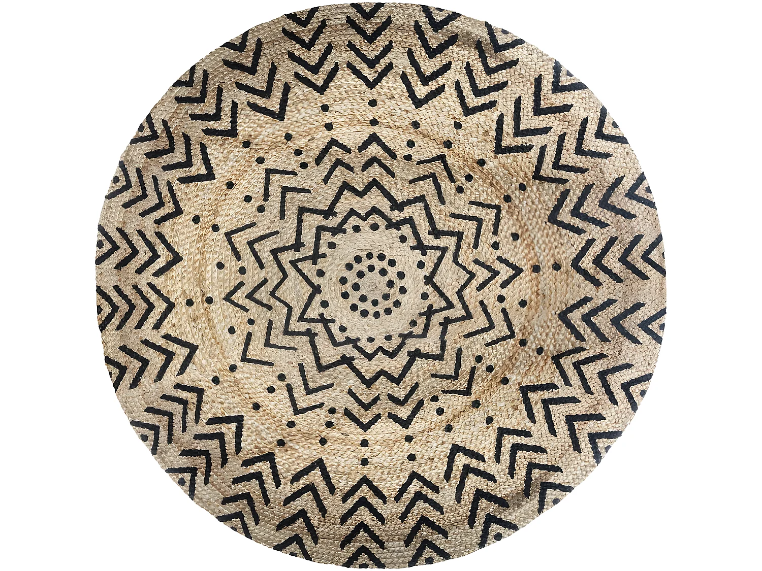 Tapis rond jute motif "Livin" diamètre 120 cm Atmosphera