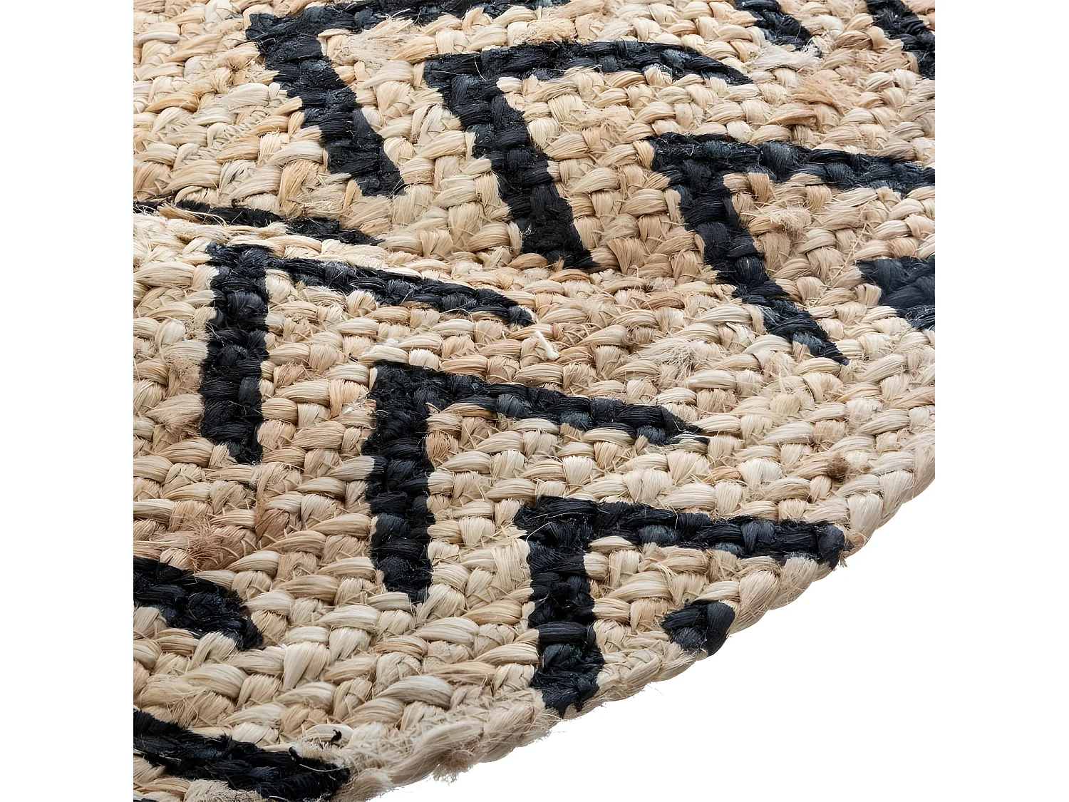 Tapis rond jute motif "Livin" diamètre 120 cm Atmosphera