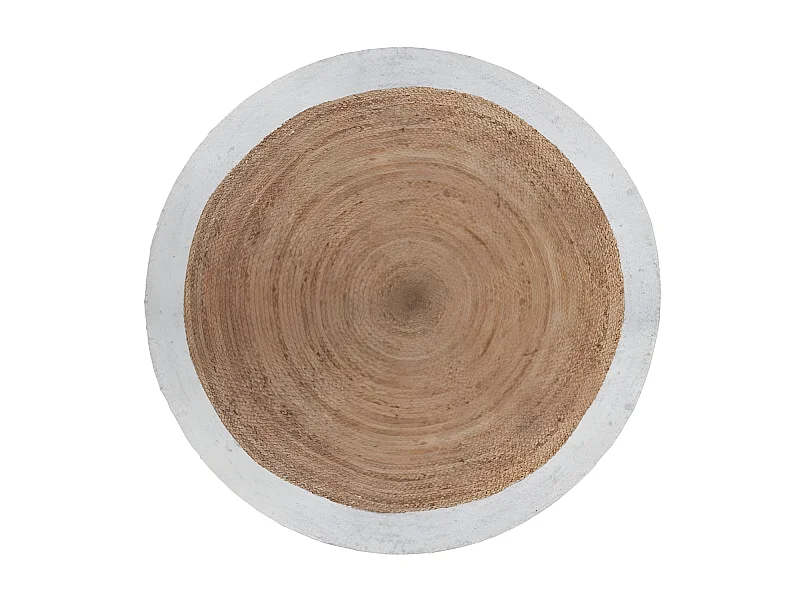 Tapis rond jute bord noir ou blanc diamètre 120 cm Atmosphera