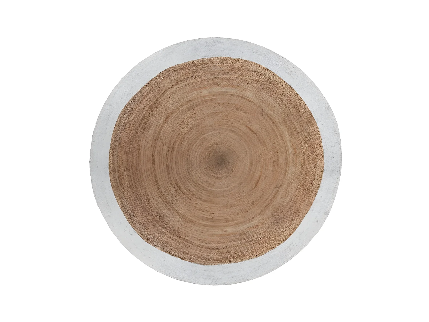 Tapis rond jute bord noir ou blanc diamètre 120 cm Atmosphera