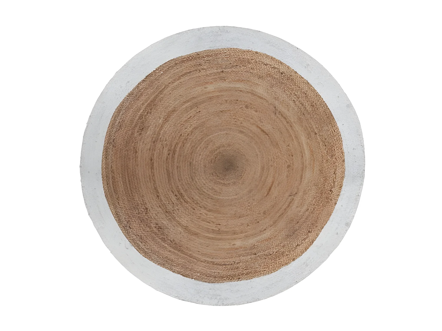 Tapis rond jute bord noir ou blanc diamètre 120 cm Atmosphera