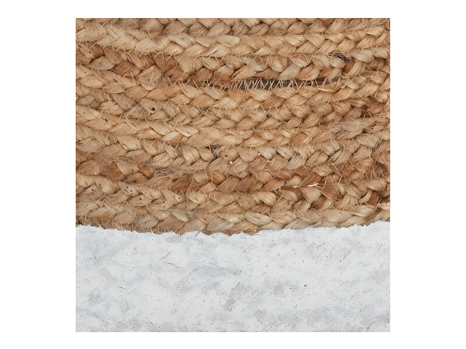 Tapis rond jute bord noir ou blanc diamètre 120 cm Atmosphera