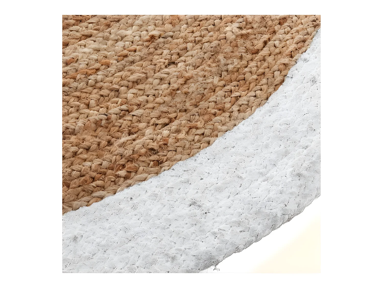 Tapis rond jute bord noir ou blanc diamètre 120 cm Atmosphera