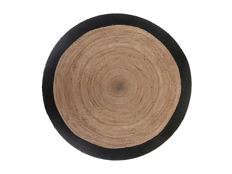 Tapis rond jute bord noir ou blanc diamètre 120 cm Atmosphera