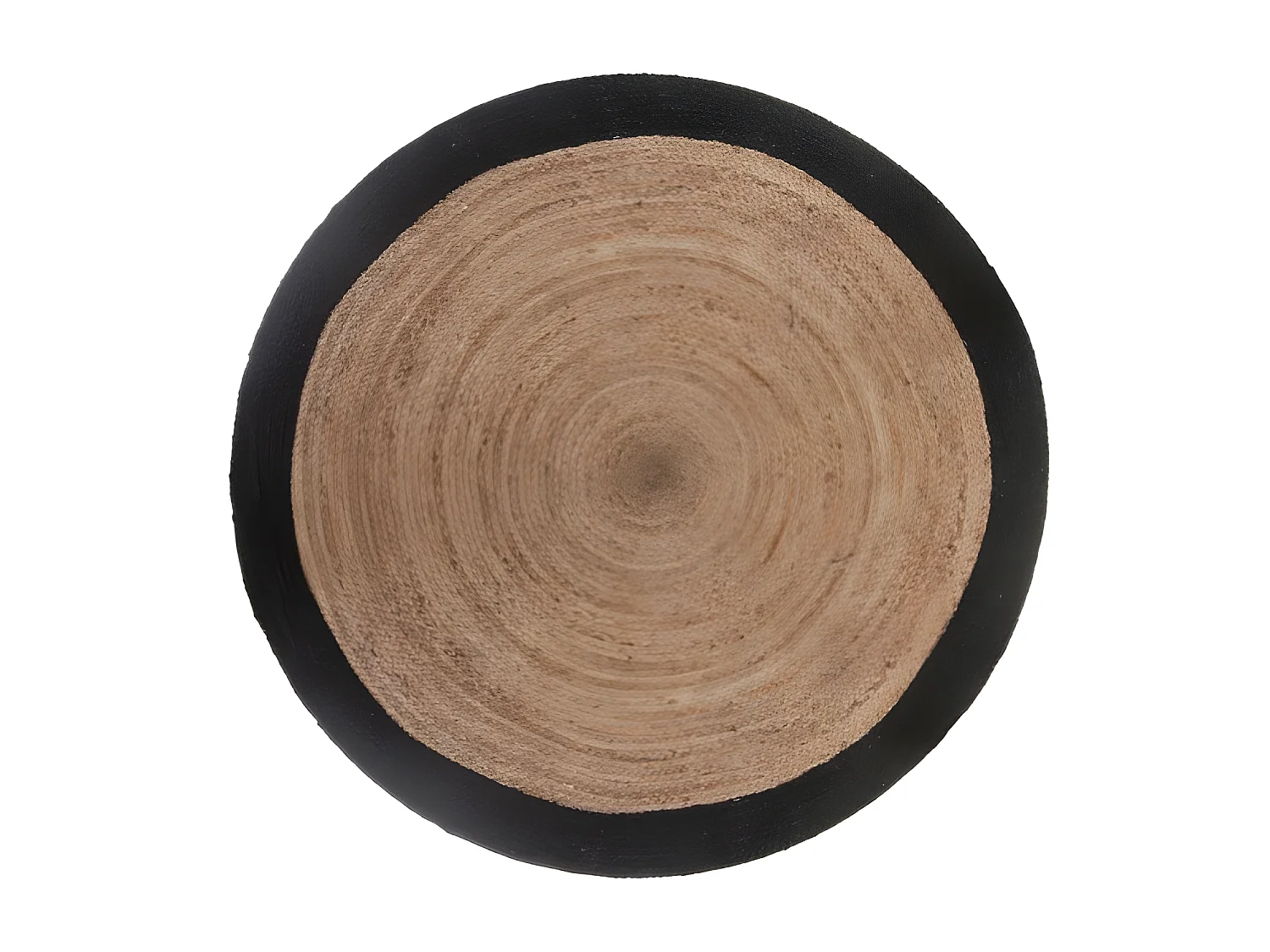 Tapis rond jute bord noir ou blanc diamètre 120 cm Atmosphera