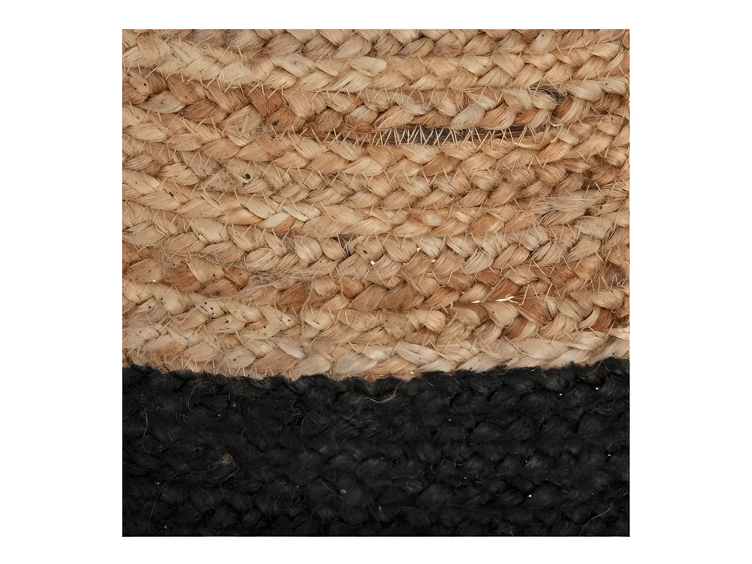 Tapis rond jute bord noir ou blanc diamètre 120 cm Atmosphera