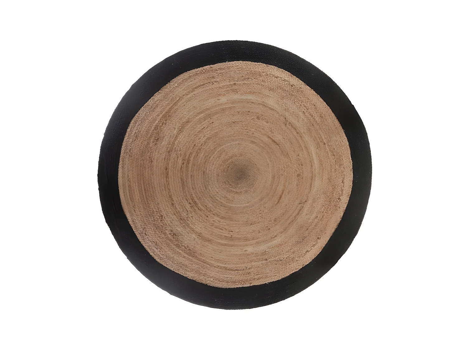 Tapis rond jute bord noir ou blanc diamètre 120 cm Atmosphera