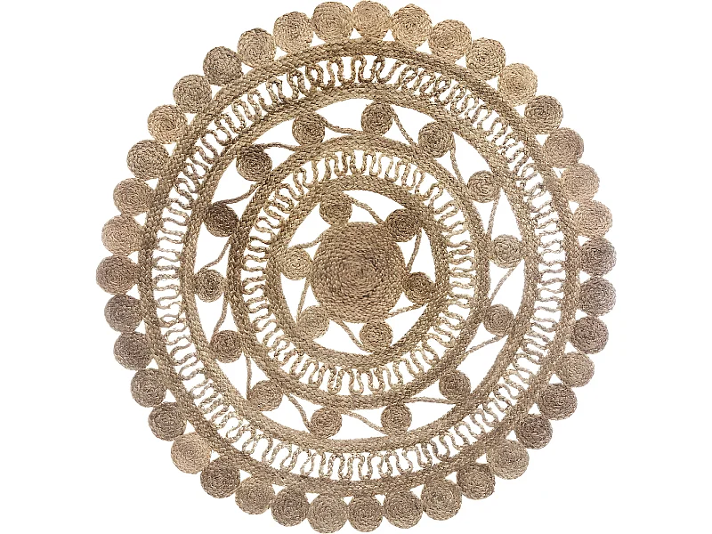 Tapis rond jute dentelle diamètre 120 cm Atmosphera
