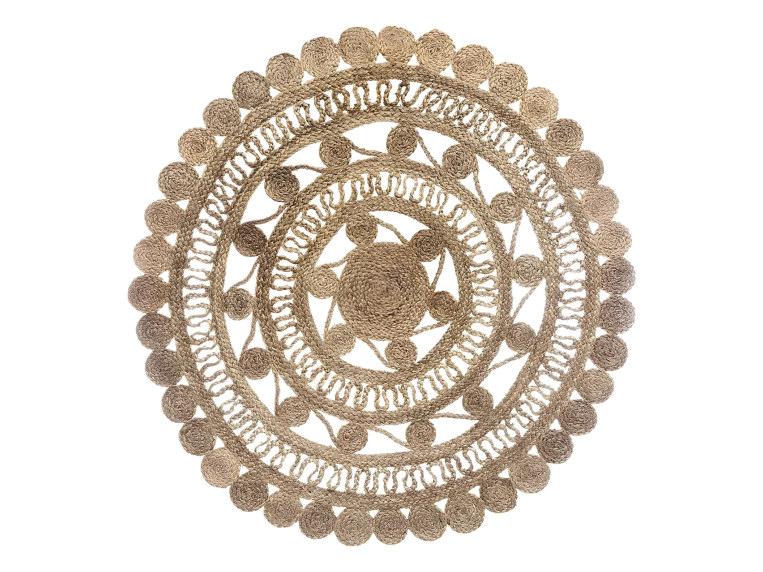 Tapis rond jute dentelle diamètre 120 cm Atmosphera