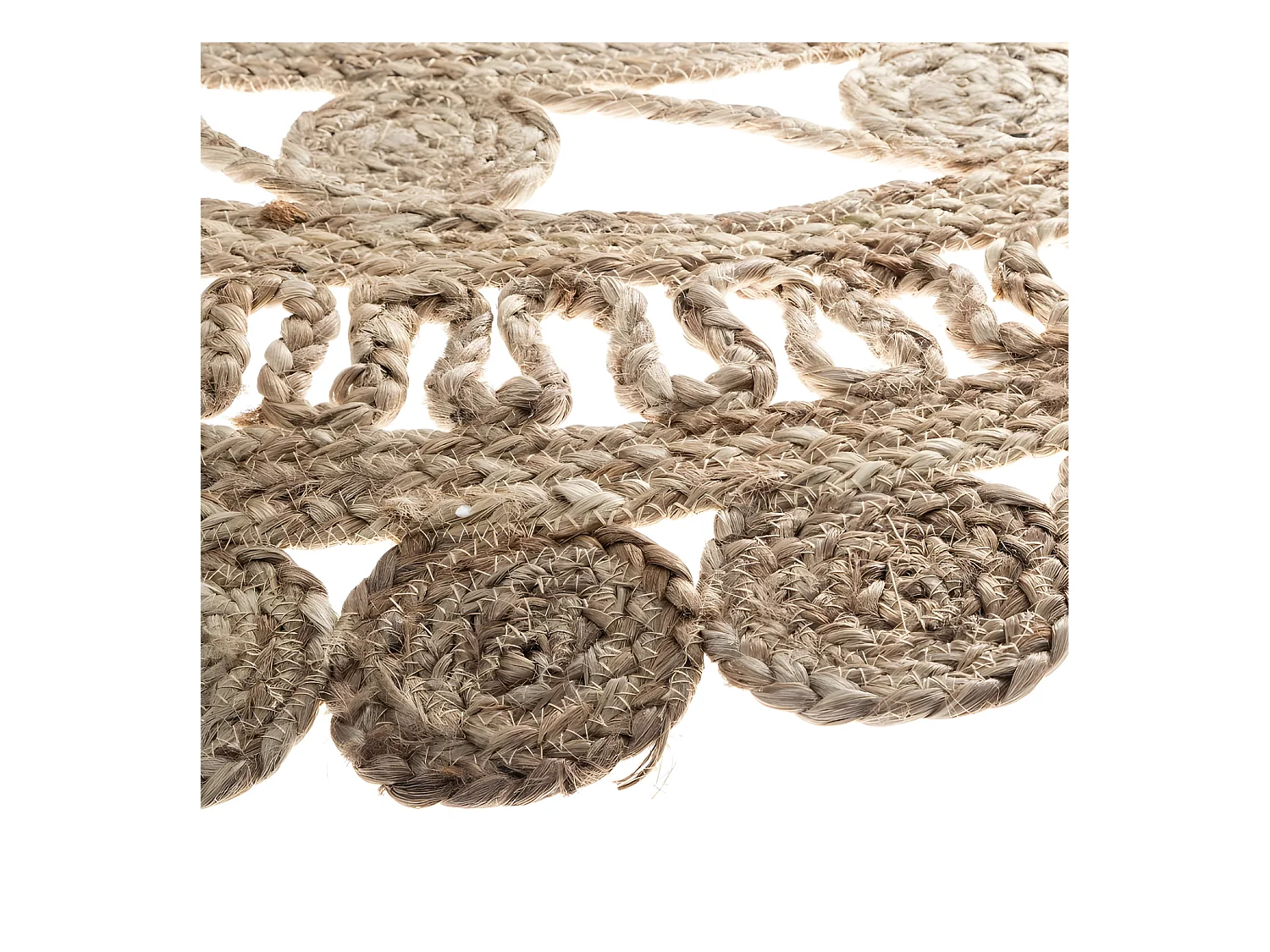 Tapis rond jute dentelle diamètre 120 cm Atmosphera