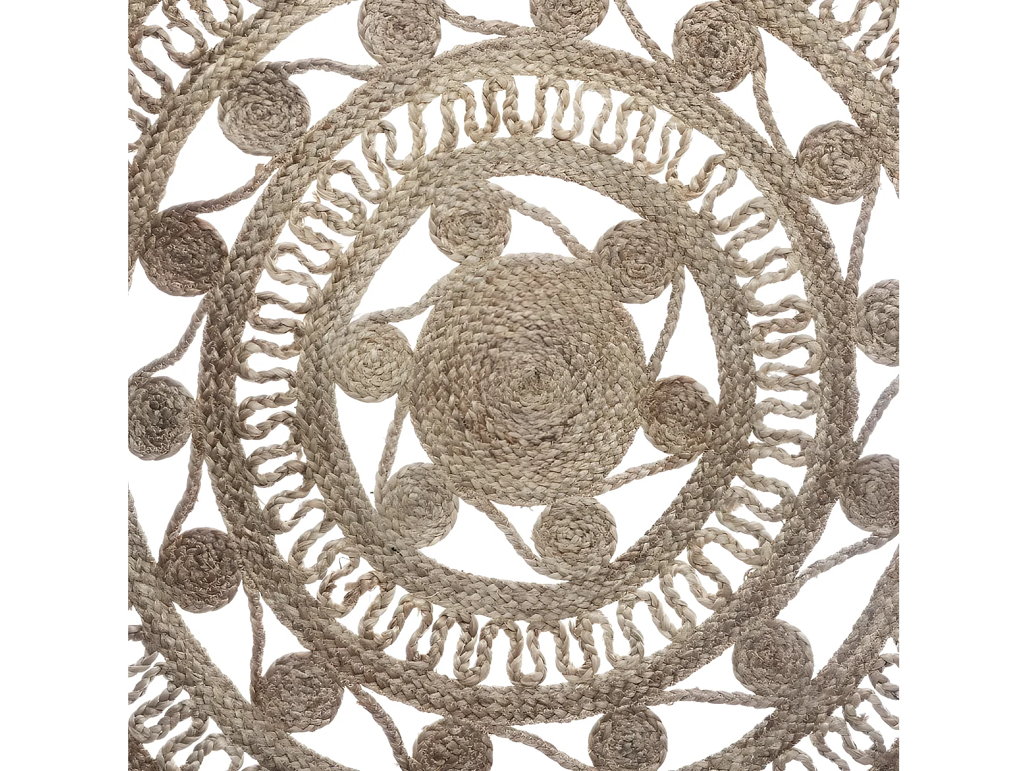 Tapis rond jute dentelle diamètre 120 cm Atmosphera