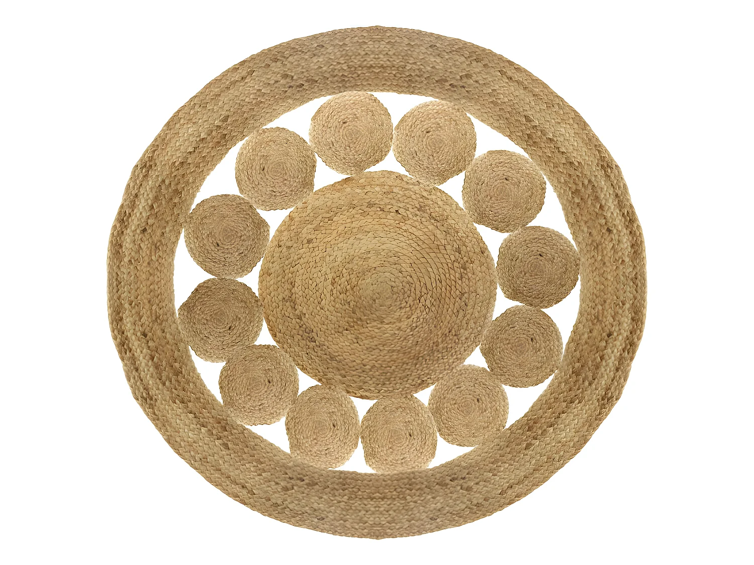 Tapis rond jute ajouré diamètre 80 cm Atmosphera
