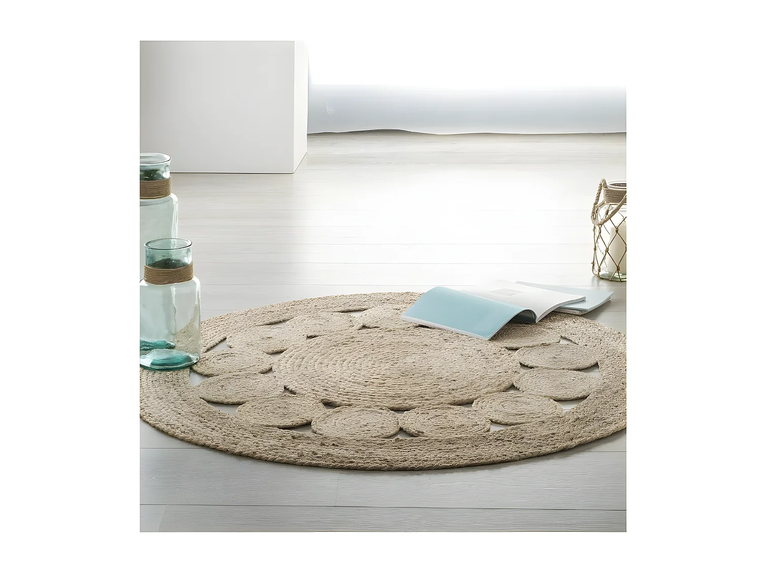 Tapis rond jute ajouré diamètre 80 cm Atmosphera
