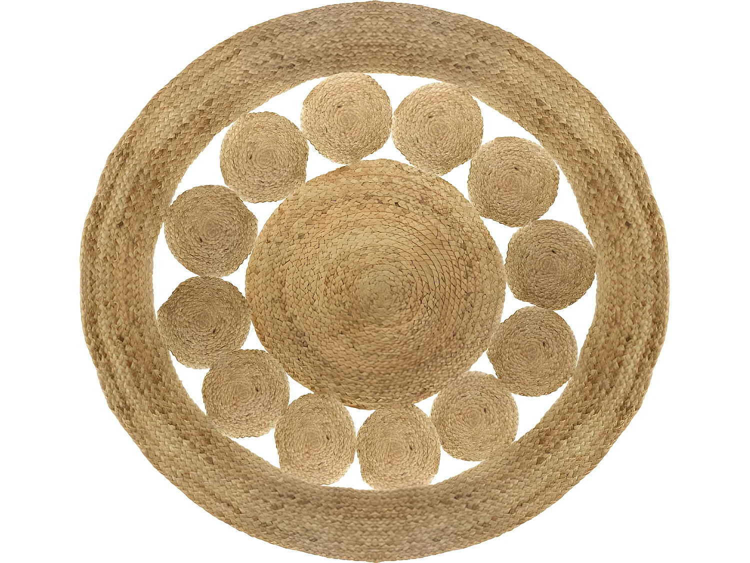 Tapis rond jute ajouré diamètre 80 cm Atmosphera