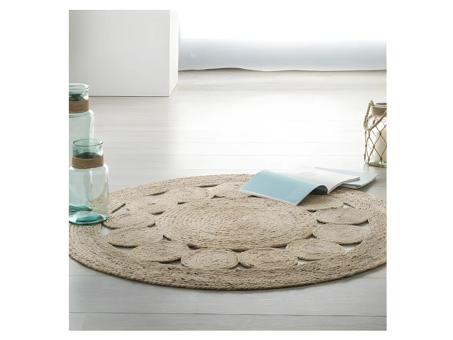 Tapis rond jute ajouré diamètre 80 cm Atmosphera