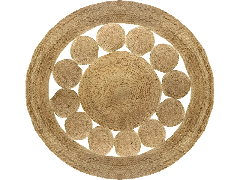 Tapis rond jute ajouré diamètre 80 cm Atmosphera