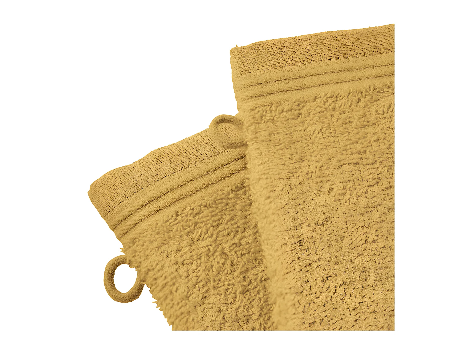 Lot de 2 gants de toilette éponge "Spa" 15 x 21 cm / 400 gr/m² - Couleur: "Spa" Jaune Maîs
