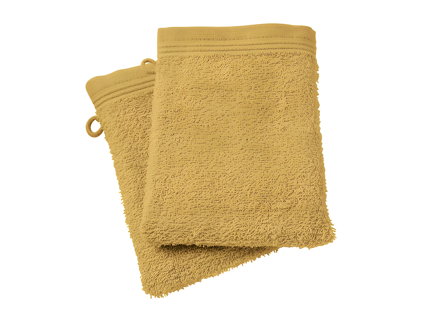 Lot de 2 gants de toilette éponge "Spa" 15 x 21 cm / 400 gr/m² - Couleur: "Spa" Jaune Maîs