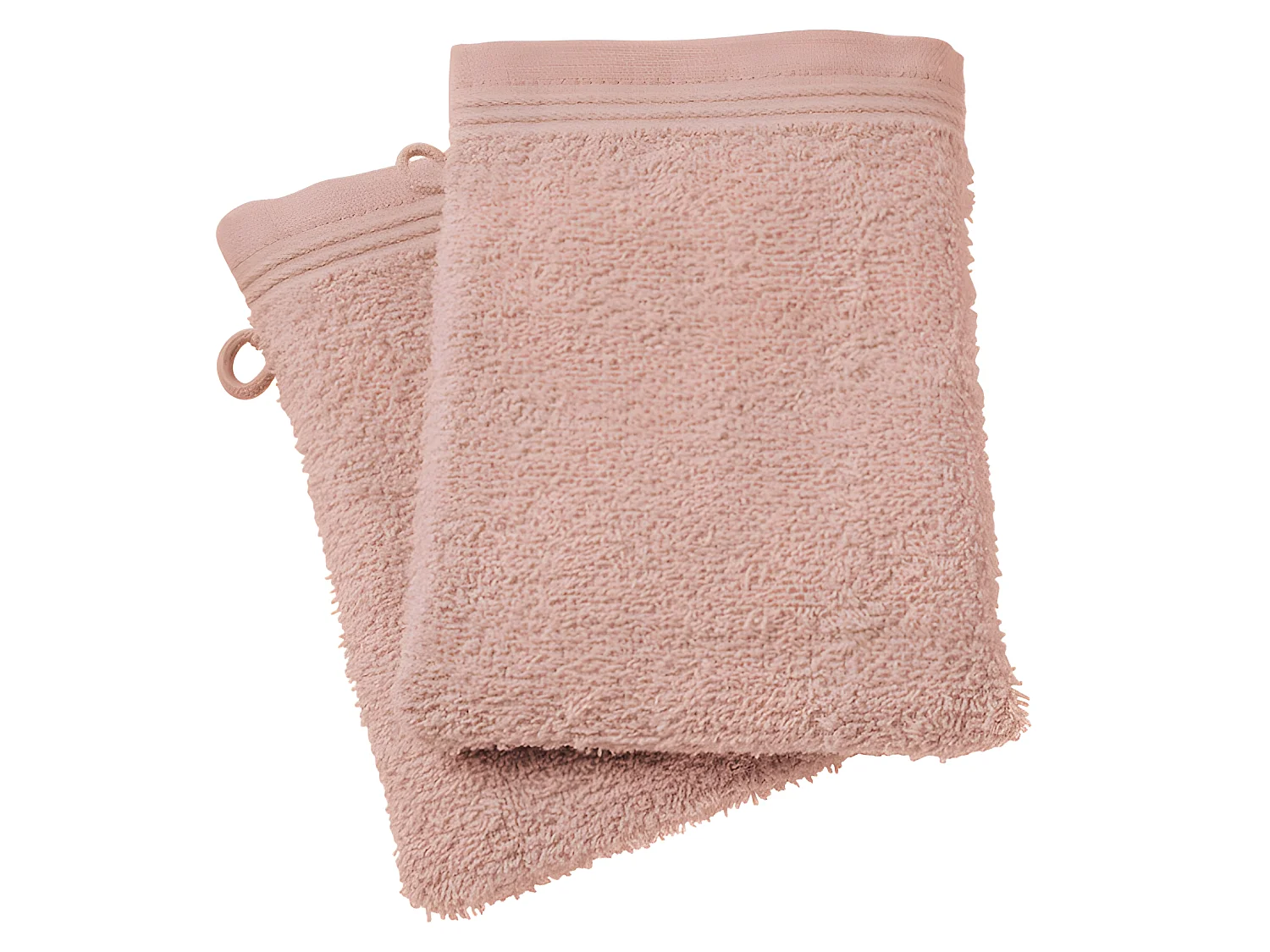 Lot de 2 gants de toilette éponge "Spa" 15 x 21 cm / 400 gr/m² - Couleur: "Spa" Blush