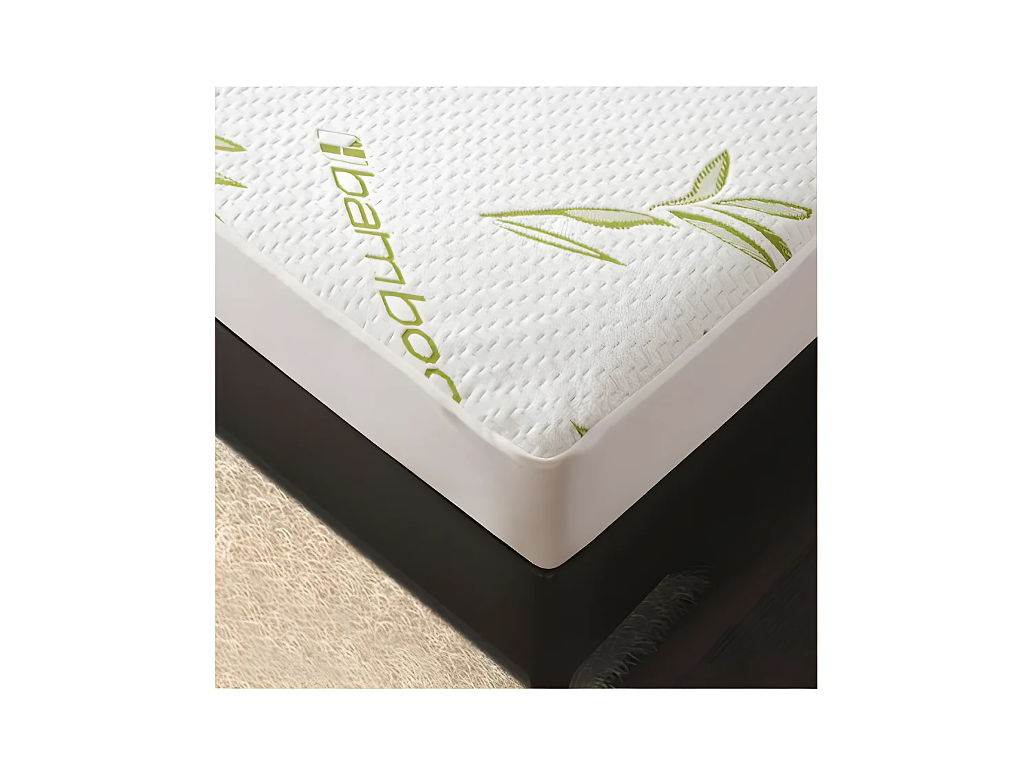 Protège matelas "Bambou" imperméable 80 x 200 cm bonnet 35 cm pour lits jumeaux